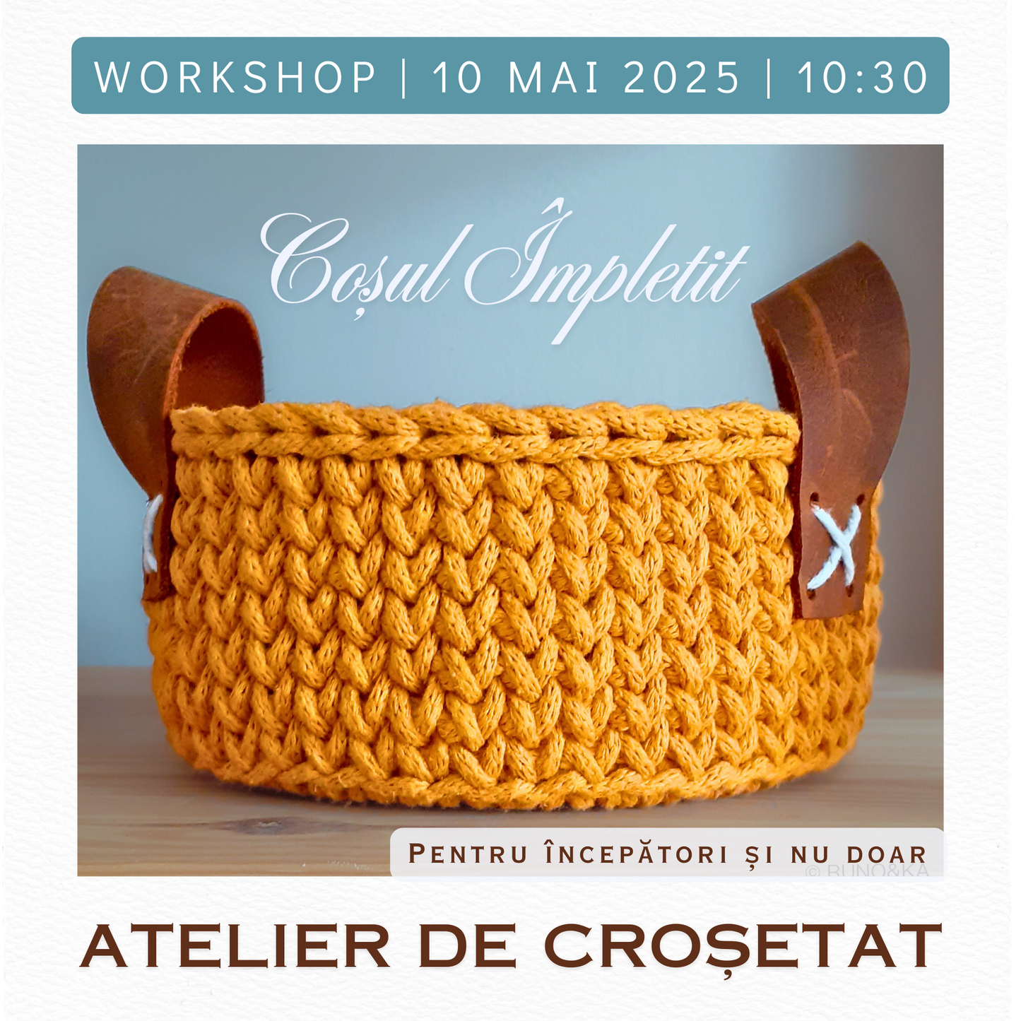 Atelier de crosetat cosuri cu baza de lemn