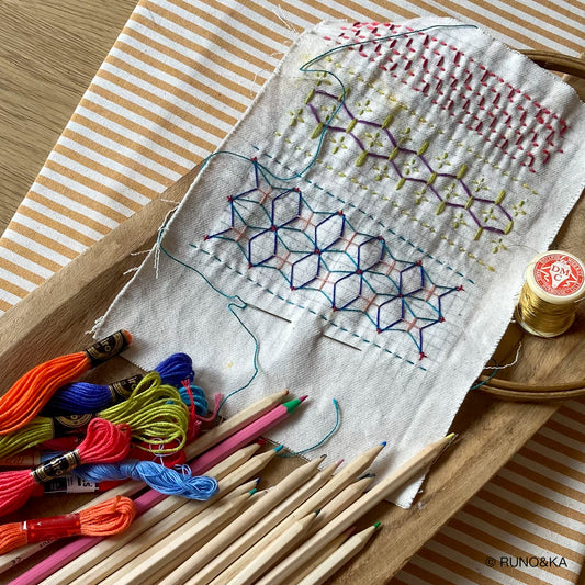 Broderie SASHIKO pe panza Atelier cluj