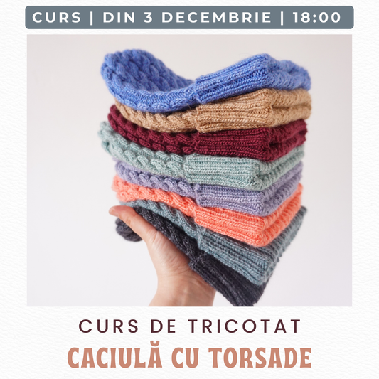 curs de tricotat caciula cu torsade