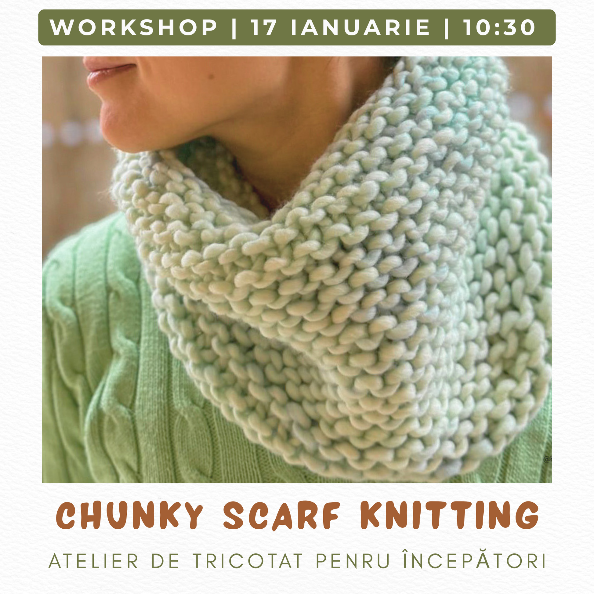 ATELIER DE TRICOTAT PENTRU INCEPATORI CU FIRE GROASE