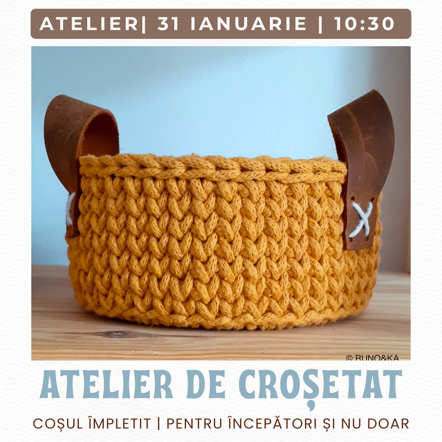 ATELIER DE CROȘETAT COȘUL ÎMPLETIT | ALL LEVELS | 31 IANUARIE