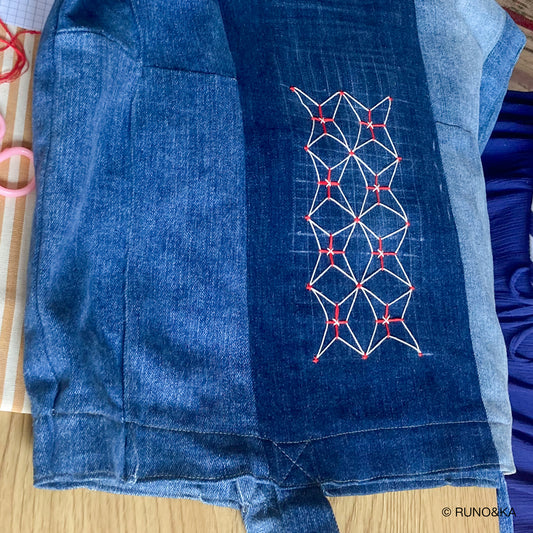 Broderie SASHIKO pe panza Atelier cluj